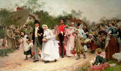O casamento da vila, 1883 de Samuel Luke Fildes